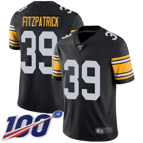 Men Pittsburgh Steelers Football #39 Limited Black Minkah Fitzpatrick Alternate 100th Season Vapor Untouchable Nike NFL Jersey